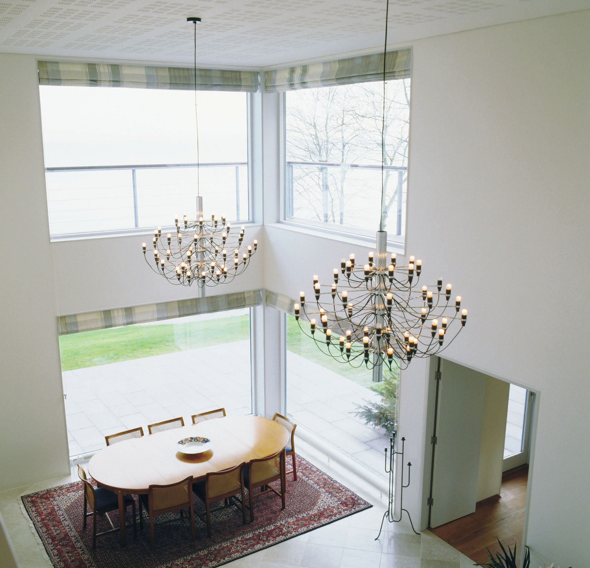 2097/30 LED chandelier brass with frosted bulbs Flos